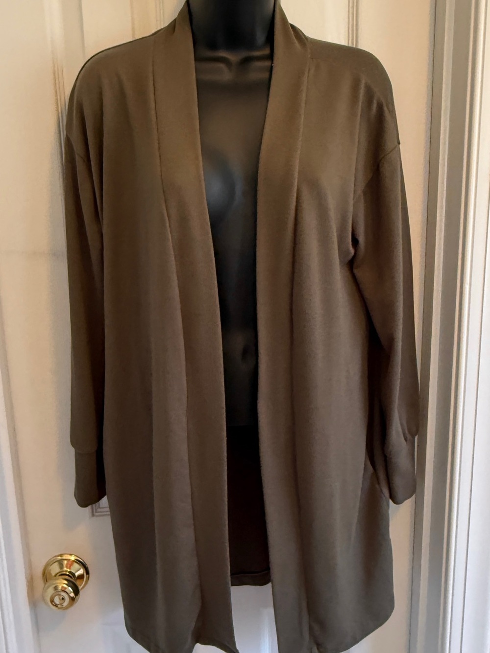 Philosophy Olive Brown Open Front Cardigan